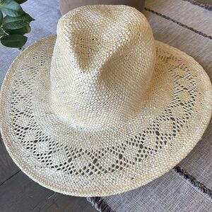 Anthropologie x Wyeth Patterned Paper Rancher Straw Hat NWT